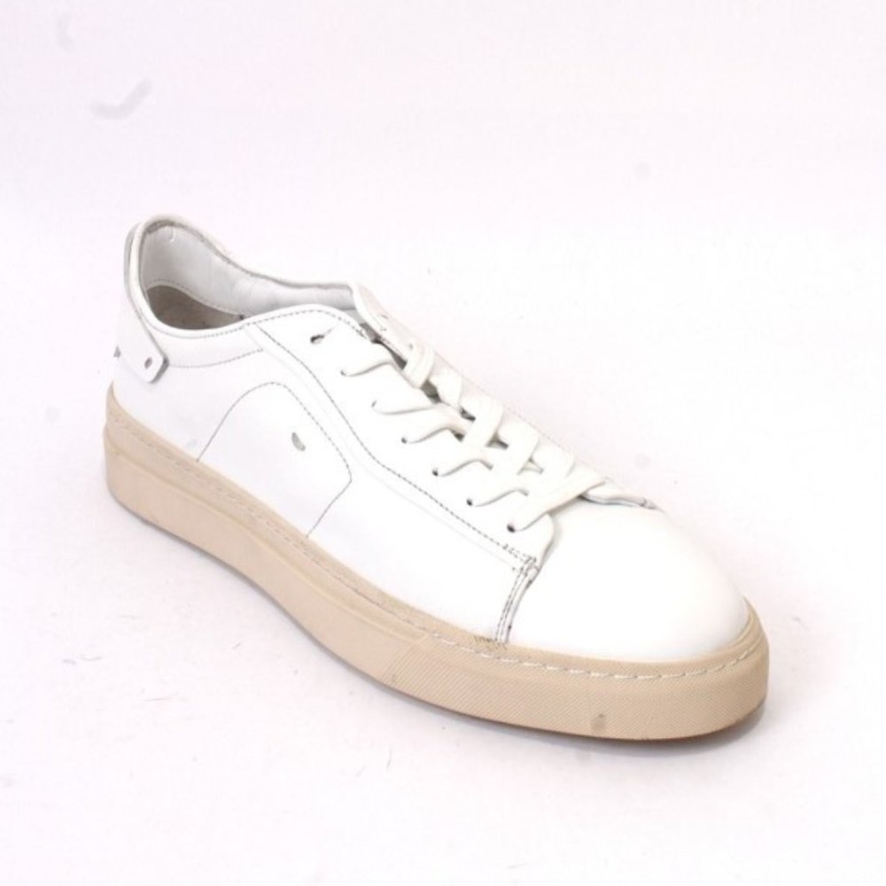Roberto Serpentini 9300a White Leather Lace-Up Sneakers Shoes
